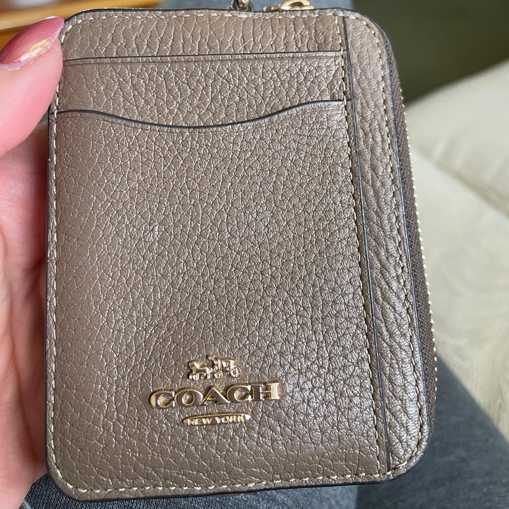 Like new coach taupe small wallet